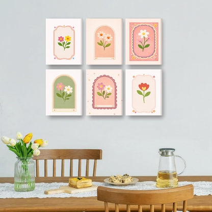 6 Mini Paintings | Lente Bloemen Set