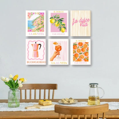 6 Mini Paintings | Roze Dolce Vita Set