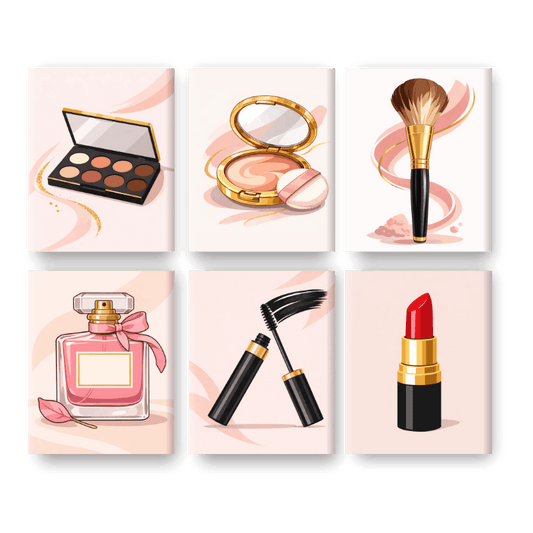 6 Mini Paintings | Make-up Set- Schilderen op nummers