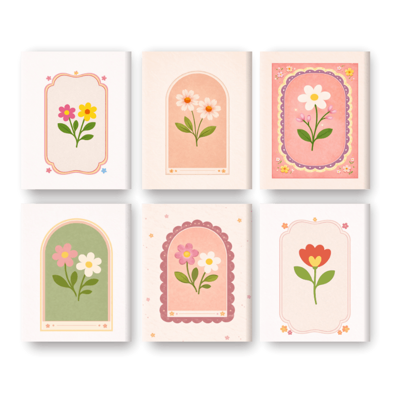 6 Mini Paintings | Lente Bloemen Set- Schilderen op nummers