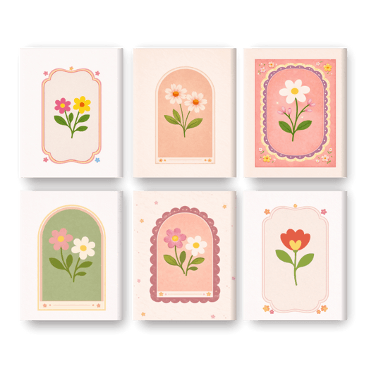 6 Mini Paintings | Lente Bloemen Set- Schilderen op nummers