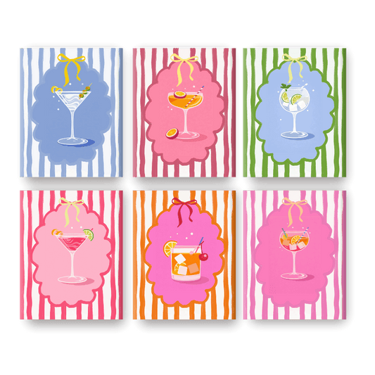 6 Mini Paintings | Trendy Cocktails Set- Schilderen op nummers