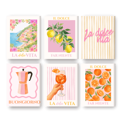 6 Mini Paintings | Roze Dolce Vita Set- Schilderen op nummers