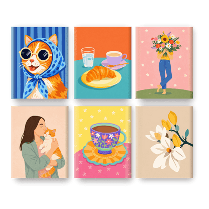 6 Mini Paintings | Charmante Momenten Set- Schilderen op nummers