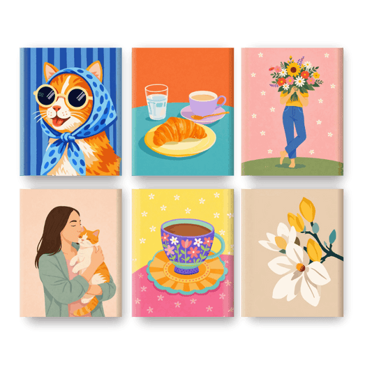 6 Mini Paintings | Charmante Momenten Set- Schilderen op nummers