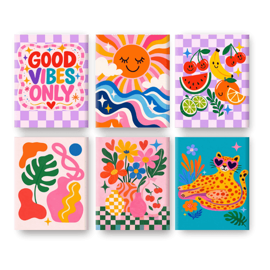 6 Mini Paintings | Goede Vibes Alleen Set- Schilderen op nummers