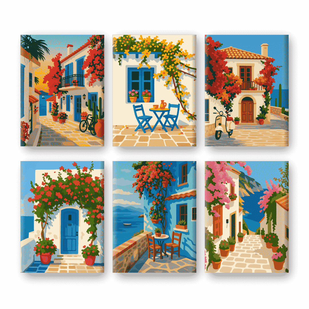 6 Mini Paintings | Mediterraanse Set