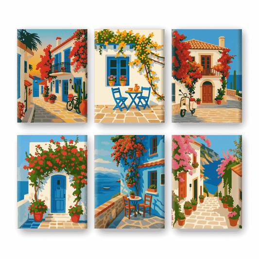 6 Mini Paintings | Mediterraanse Set