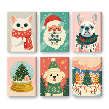 6 Mini Paintings | Koude Kerst Set