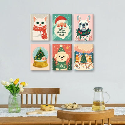 6 Mini Paintings | Koude Kerst Set