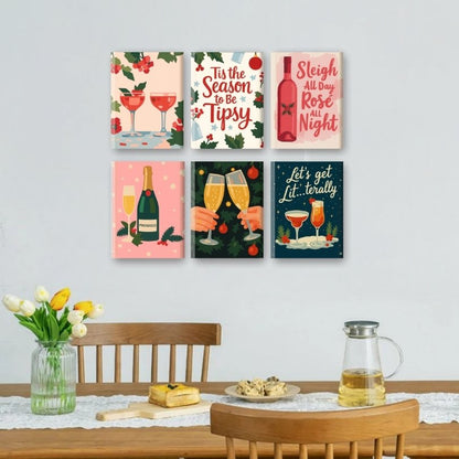 6 Mini Paintings | Tipsy Kerst Set