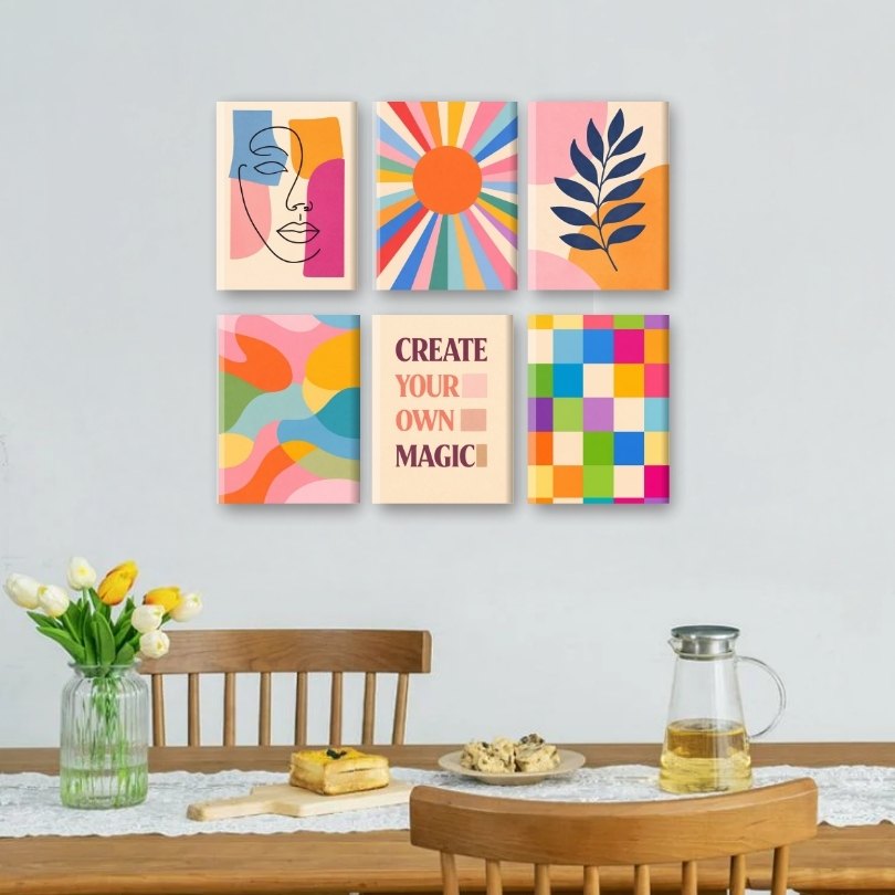 6 Mini Paintings | Abstract Harmonie Set