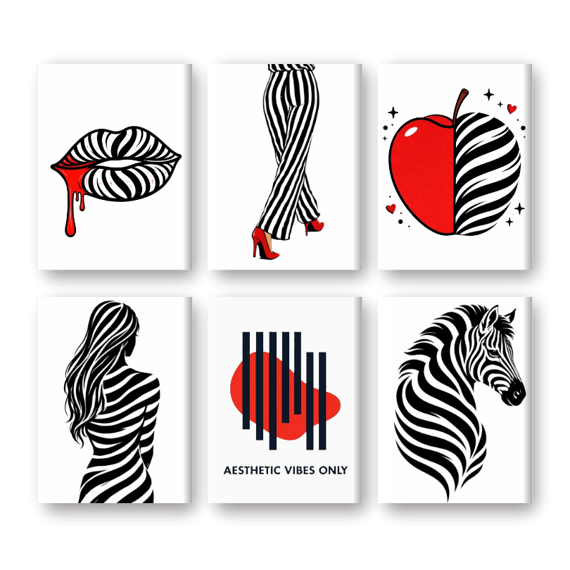 6 Mini Paintings | Esthetische Vibes Set- Schilderen op nummers