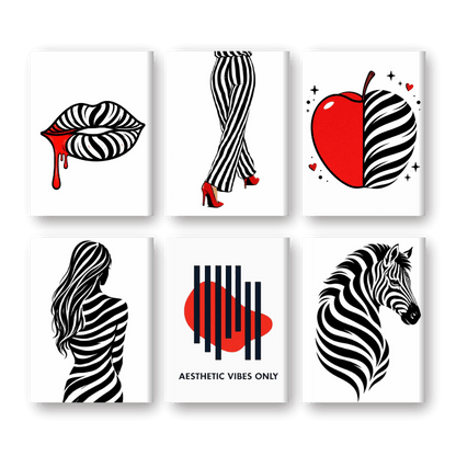 6 Mini Paintings | Esthetische Vibes Set- Schilderen op nummers