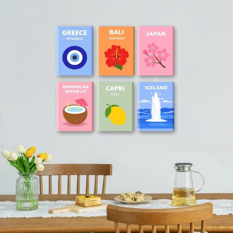 6 Mini Paintings | Wereldreis Set