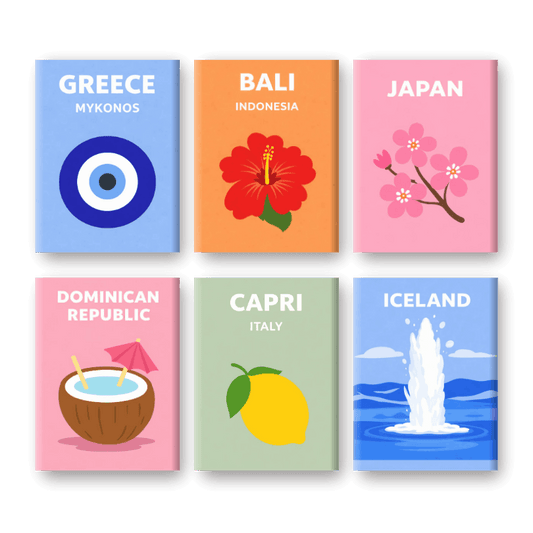 6 Mini Paintings | Wereldreis Set- Schilderen op nummers
