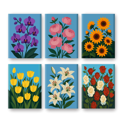 6 Mini Paintings | Prachtige Bloemen Set