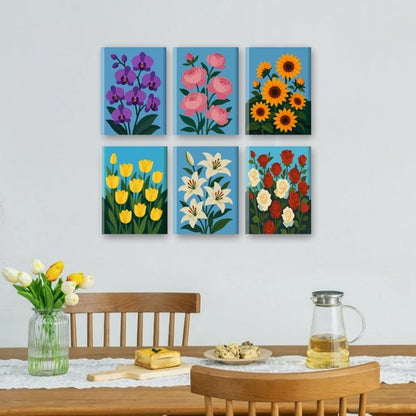 6 Mini Paintings | Prachtige Bloemen Set