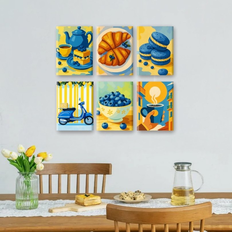 6 Mini Paintings | Blauwebessen Set