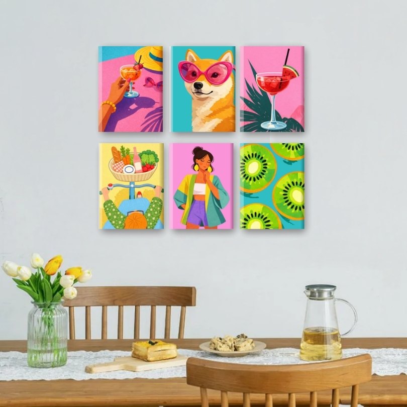 6 Mini Paintings | Heldere Zomer Set