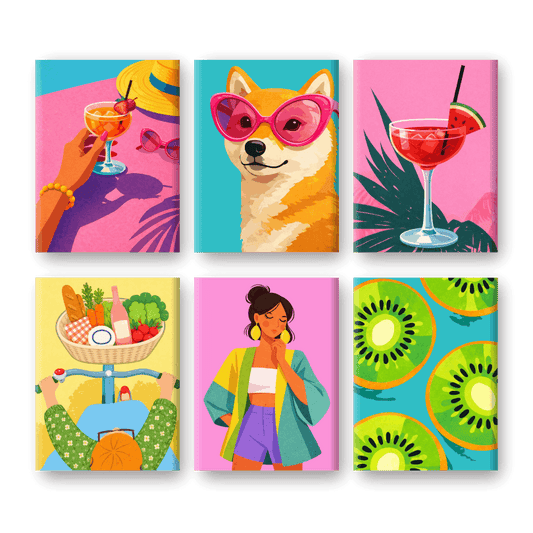 6 Mini Paintings | Heldere Zomer Set- Schilderen op nummers