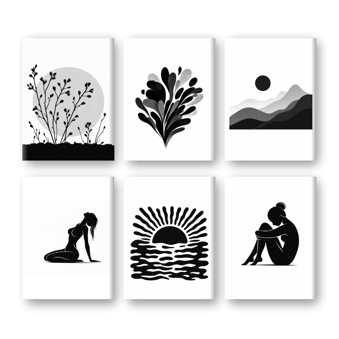 6 Mini Paintings | Kalme Essentie Set- Schilderen op nummers