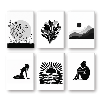 6 Mini Paintings | Kalme Essentie Set- Schilderen op nummers