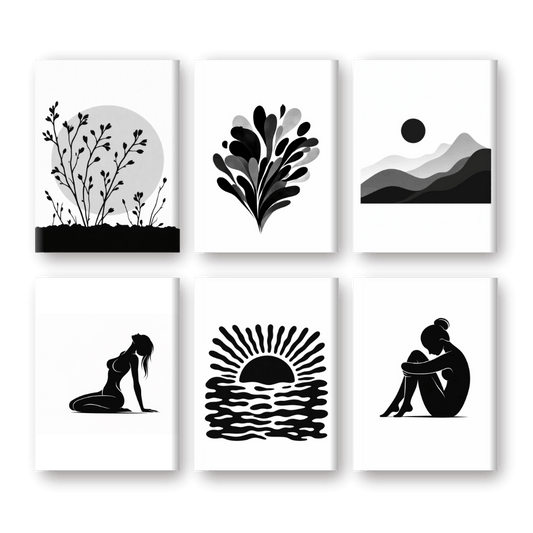 6 Mini Paintings | Kalme Essentie Set- Schilderen op nummers