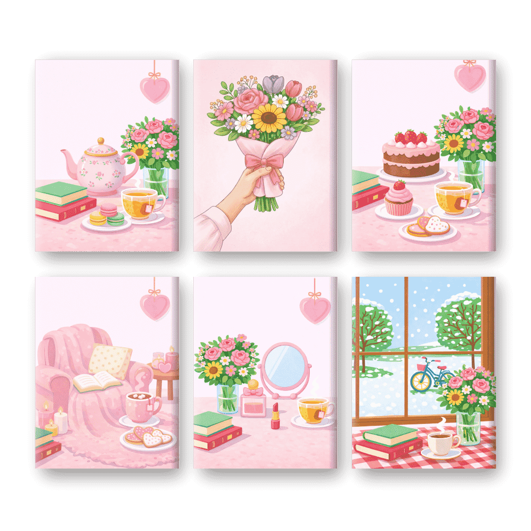 6 Mini Paintings | Rustige Momenten Set- Schilderen op nummers