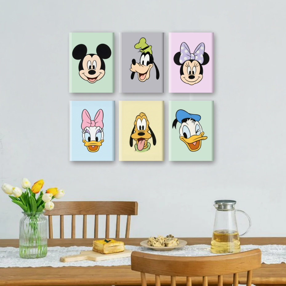 6 Mini Paintings | Cartoon Iconen Set