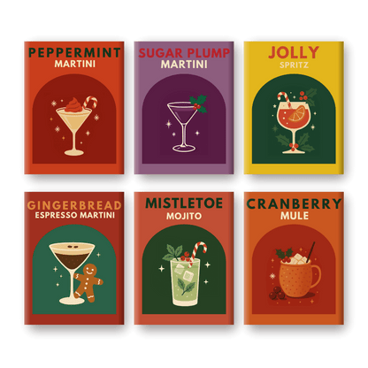 6 Mini Paintings | Kerst Cocktails set