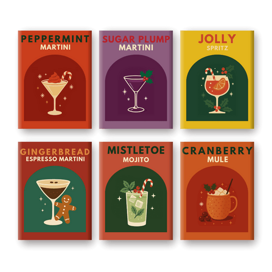 6 Mini Paintings | Kerst Cocktails set