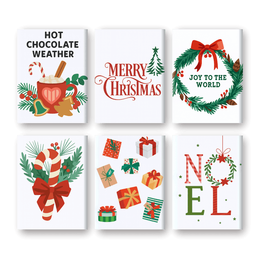 6 Mini Paintings | Christmas Holiday set