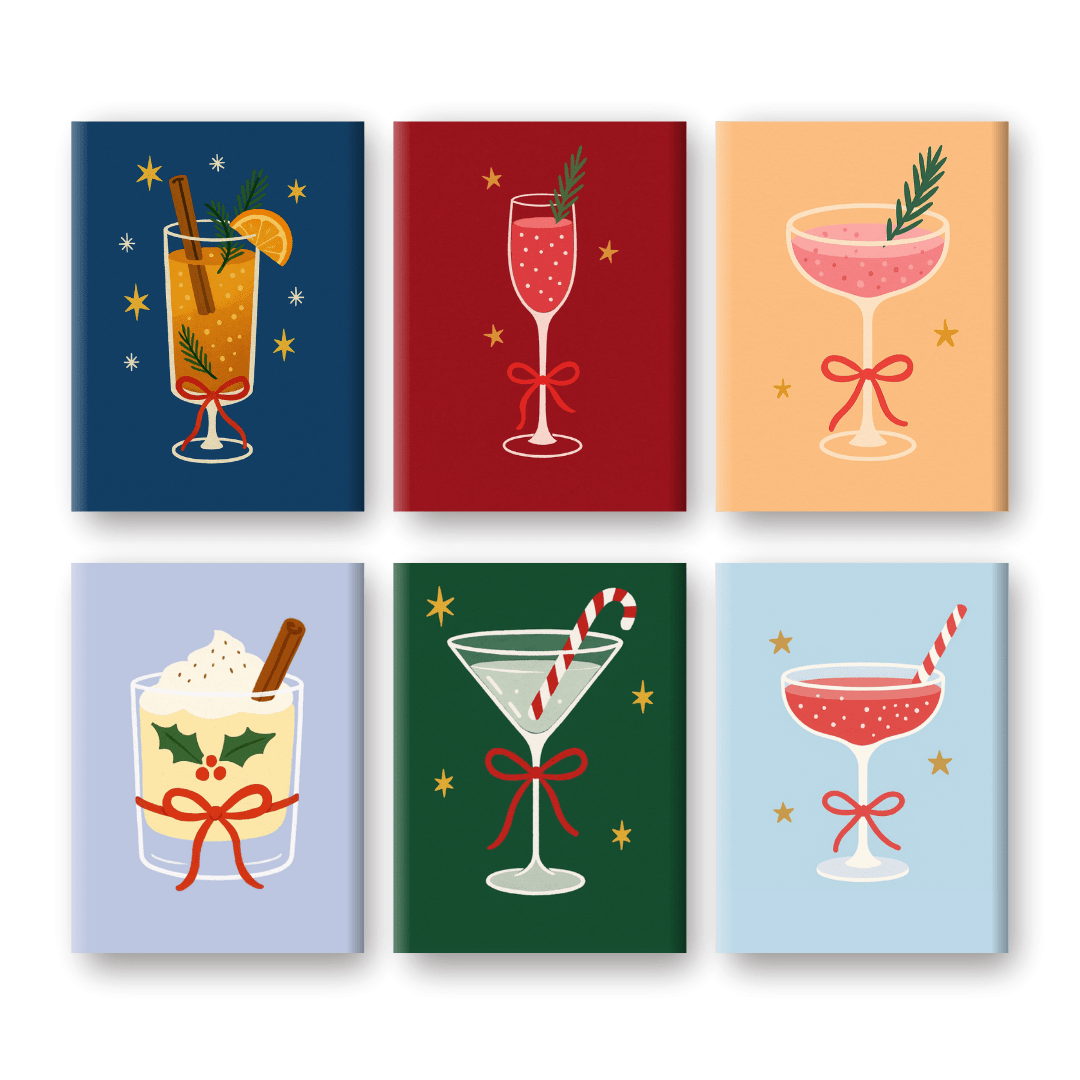 6 Mini Paintings | Klassieke Kerstcocktails Set