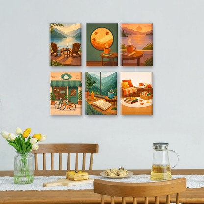 6 Mini Paintings | Koffiemomenten Set