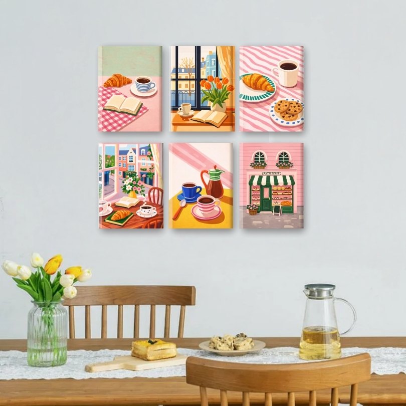 6 Mini Paintings | Koffiemomenten Set