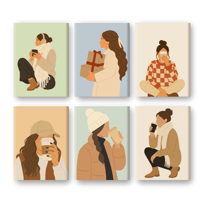 6 Mini Paintings | Koffieseizoen Set