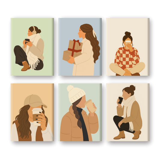 6 Mini Paintings | Koffieseizoen Set