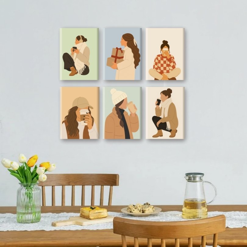 6 Mini Paintings | Koffieseizoen Set