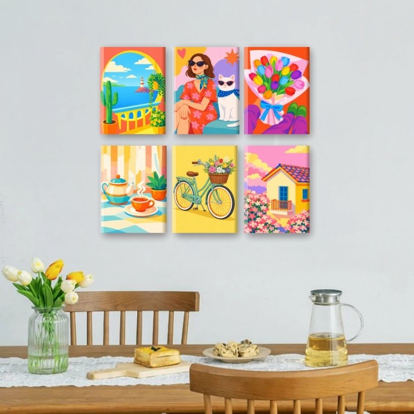 6 Mini Paintings | Kleurrijke Dagen Set