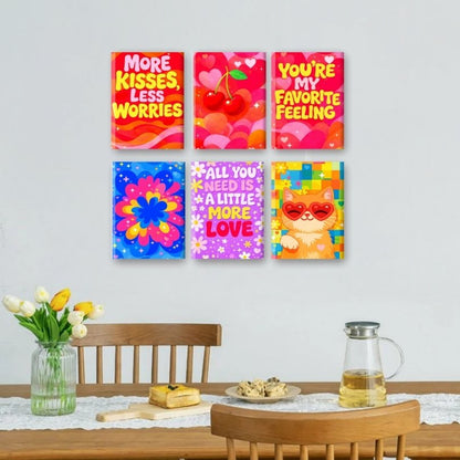 6 Mini Paintings | Kleurrijke Liefdeset