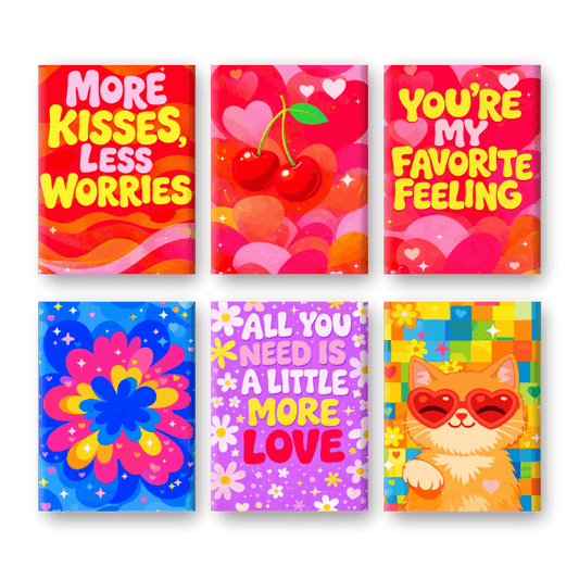 6 Mini Paintings | Kleurrijke Liefdeset- Schilderen op nummers