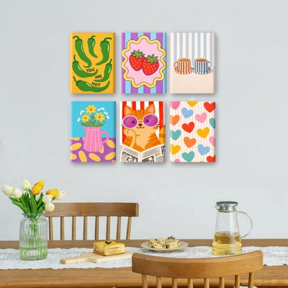 6 Mini Paintings | Kleurrijke Stemmingsset