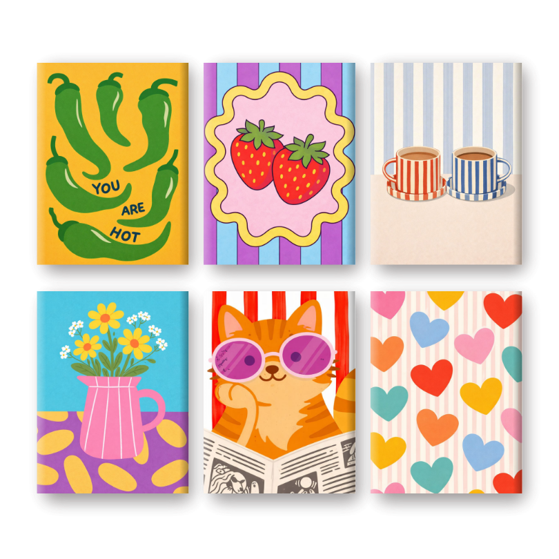 6 Mini Paintings | Kleurrijke Stemmingsset- Schilderen op nummers