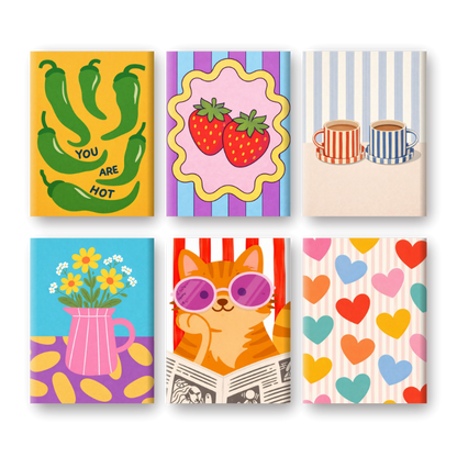 6 Mini Paintings | Kleurrijke Stemmingsset- Schilderen op nummers