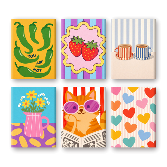 6 Mini Paintings | Kleurrijke Stemmingsset- Schilderen op nummers