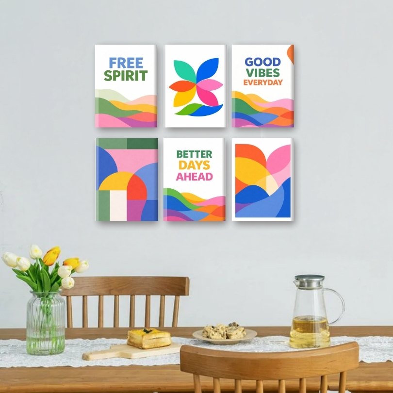 6 Mini Paintings | Kleurrijke & Abstracte Set
