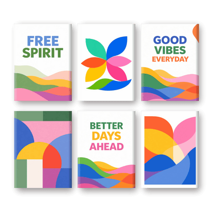 6 Mini Paintings | Kleurrijke & Abstracte Set- Schilderen op nummers