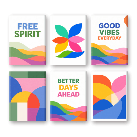 6 Mini Paintings | Kleurrijke & Abstracte Set- Schilderen op nummers