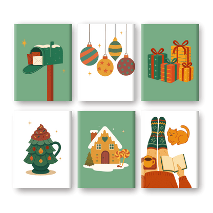 6 Mini Paintings | Gezellige Kerstseizoen Set
